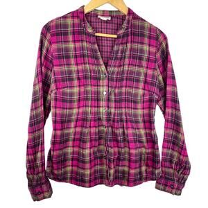 Converse One Star Purple Plaid Button Down Shirt Medium
